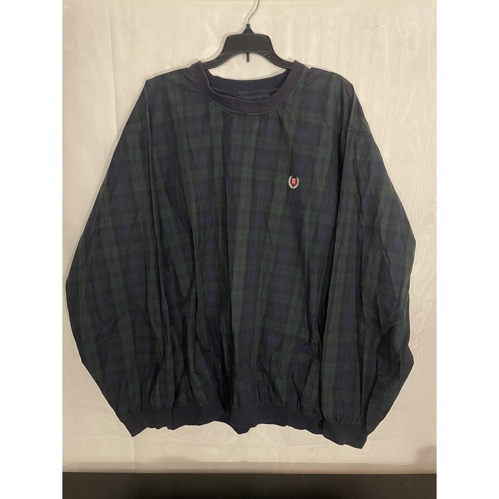 Vintage 90s Chaps Ralph Lauren Golf Plaid Pullover Windbreaker Mens XL
